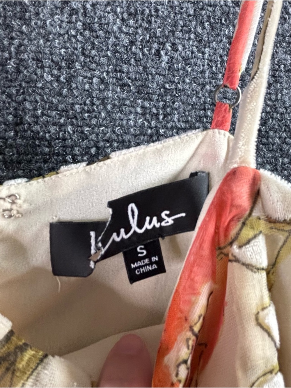 Lulus Coral and Cream Floral burnout velvet Spaghetti-Mini Dress - Picture 3 of 7